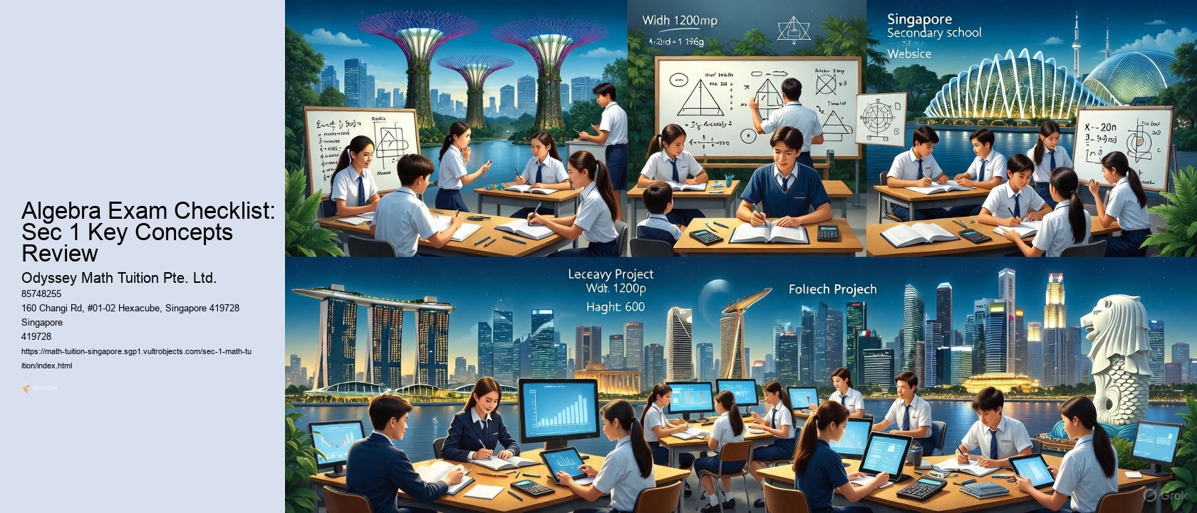 Algebra Exam Checklist: Sec 1 Key Concepts Review